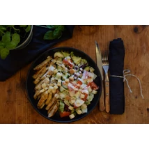 A Mi Cézár salátánk/Our caesar salad(római saláta,grillezett csirkemell,házi öntet,paradicsom,parmezán,pirítós/roman salad,grilled chicken breast,house dressing,tomato,parmesan,toast bread) A Mi Cézár salátánk/Our caesar salad(római saláta,grillezett csirkemell,házi öntet,paradicsom,parmezán,pirítós/roman salad,grilled chicken breast,house dressing,tomato,parmesan,toast bread)